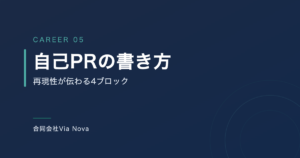 自己PRを4ブロックで組み立てる構成図